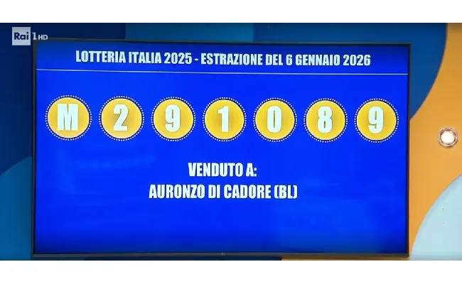 Lotteria Italia 2025, vinto ad Auronzo di Cadore (BL) il premio speciale da 300mila euro