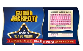 EuroJackpot: centrati 4 “5+1” da 622 mila euro a Firenze un 5+0 da 125mila euro nel concorso di venerdì 10 dicembre