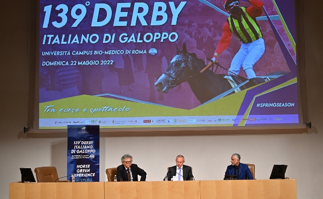 Ippica presentato oggi il 139° Derby Italiano del galoppo in programma all'Ippodromo Capannelle domenica 22 maggio