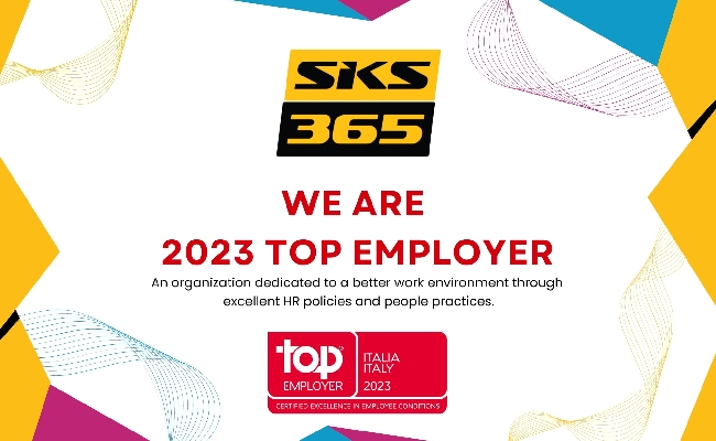 SKS365 ottiene la certificazione Top Employers Italy 2023