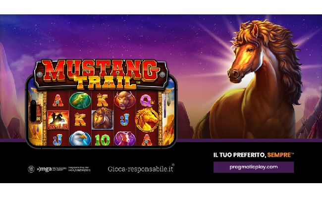 Giochi Pragmatic Play annuncia l'uscita di Mustang Trail: in esclusiva per il mercato italiano solo su Planetwin365 dal 7 al 25 Settembre.