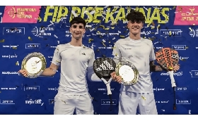 Padel FIP Rise Kaunas festeggiano italiani Abbate Graziotti
