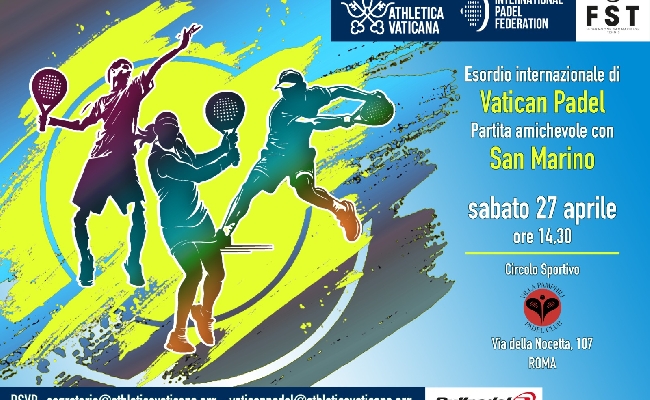 Padel esordio internazionale per la squadra vaticana: si parte il 27 aprile a Roma contro San Marino