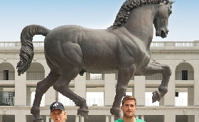 Ippica: all’Ippodromo Snai San Siro i finalisti del Challenger di Milano si sfidano a street tennis sotto il Cavallo di Leonardo