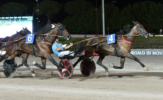 all’ippodromo snai sesana è partita la 110^ stagione di trotto culminata con lo spettacolo pirotecnico. in pista tra le sette prove la vittoria di gand model nella condizionata per il premio compleanno di montecatini terme 