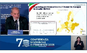 Conferenza Nazionale Dipendenze 2025 Gandolfini: “Il 45 dei sedicenni italiani ha giocato d'azzardo nel 2024 legame preoccupante fra videogiochi e gioco patologico”