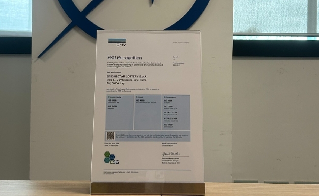 DNV assegna l’ESG Recognition a Brightstar Lottery