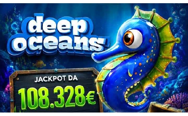 Jackpot da 108mila euro sul casinò Betpassion: colpo su Deep Oceans con una puntata da 1 25 €