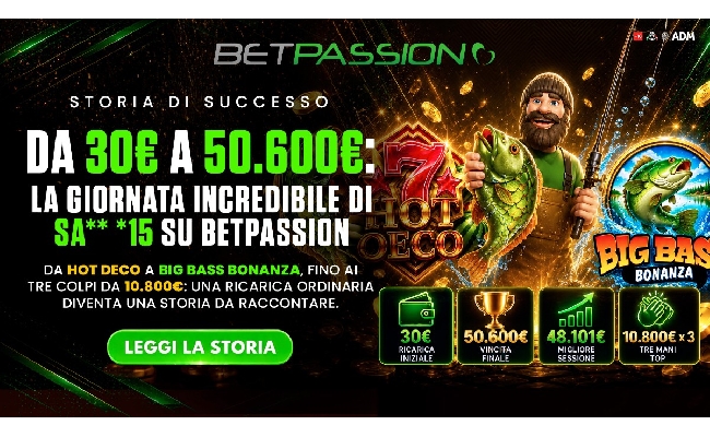 Vincite per oltre 50mila euro sul casinò Betpassion: tre premi da 10.800 euro sulla slot Hot Deco di Amusnet