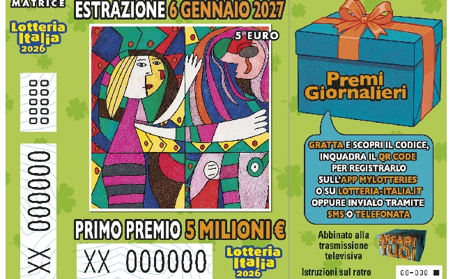 Lotteria Italia 2026 Adm pubblica le rappresentazioni grafiche dei nuovi biglietti